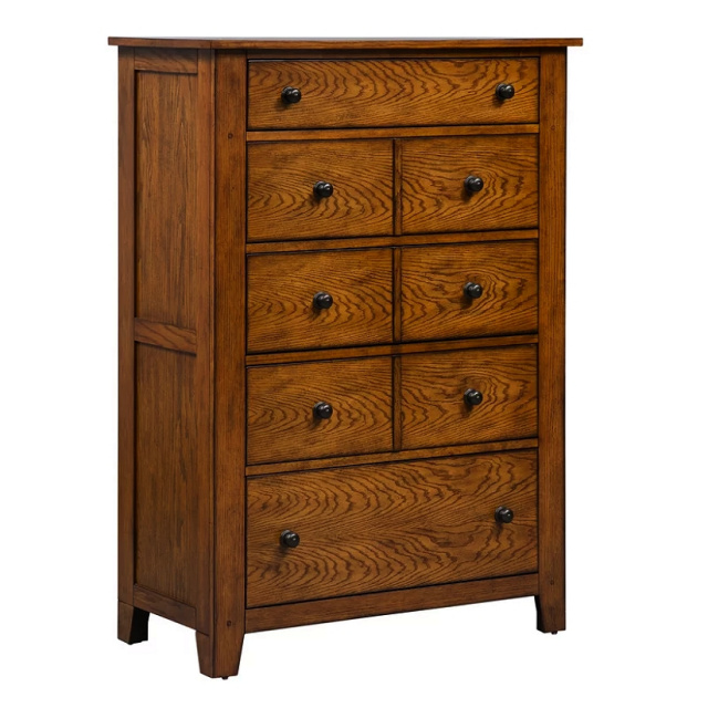 Mission Craftsman Oak 5 Drawer Chest