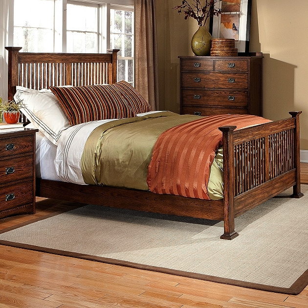 Mission Craftsman Oak King Bed