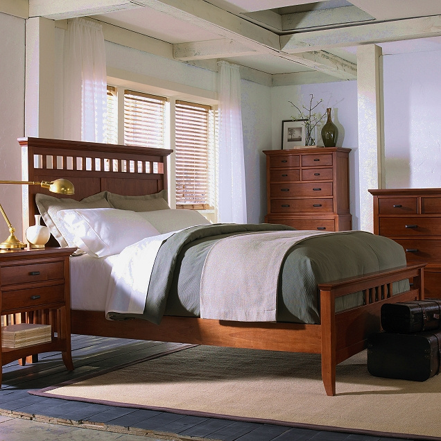Mission Craftsman Shaker Cherry Queen Bed