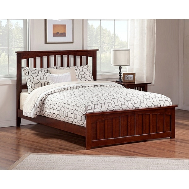 Mission Shaker Walnut Platform Queen Bed