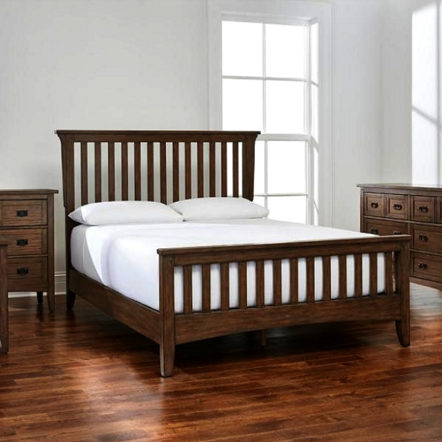 Modern Mission Craftsman Walnut Queen Bed