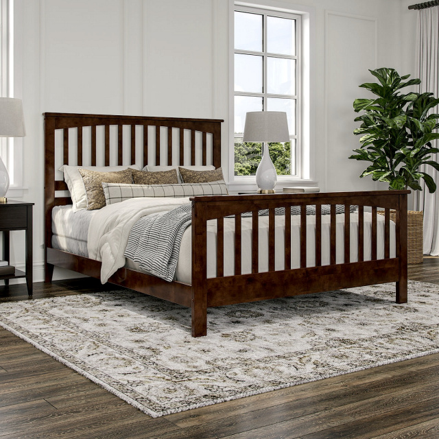 Modern Mission Craftsman Walnut Queen Bed