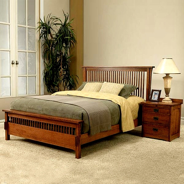 Quarter Sawn Mission Red Oak Queen Bed