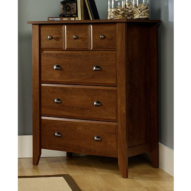 Rustic Oak Shaker 4 Drawer Dresser Chest