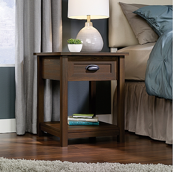 Walnut Craftsman Mission Shaker 1 Drawer Nightstand