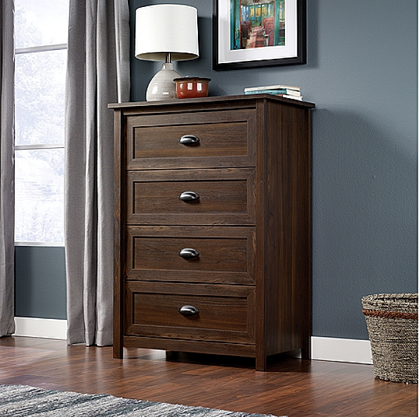 Walnut Craftsman Mission Shaker 4 Drawer Chest