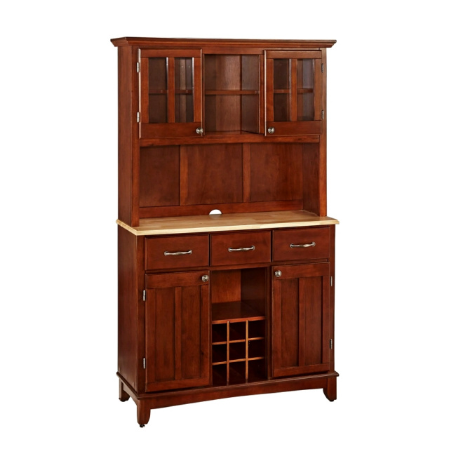 Large Mission Craftsman Shaker Cherry Buffet with Hutch