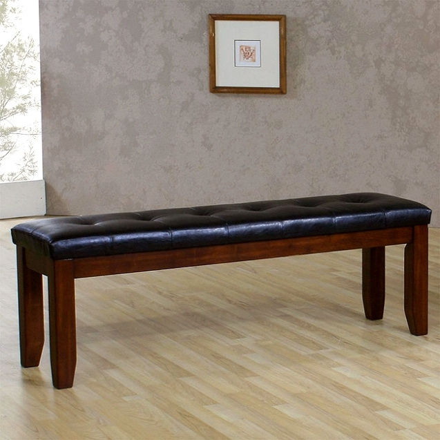 Mission Arts & Crafts Leather Bench 60"