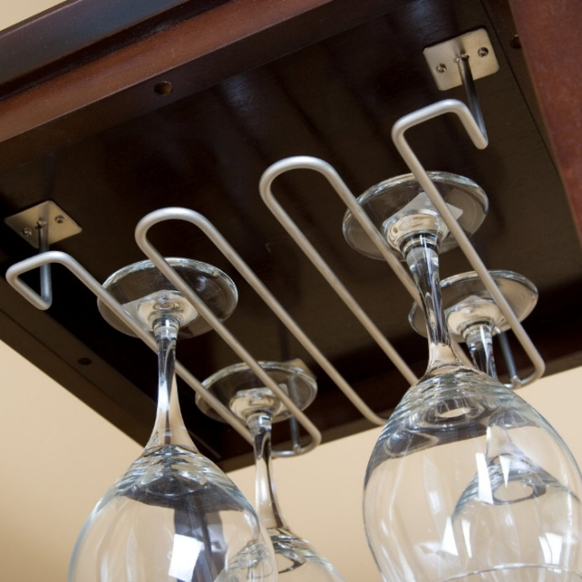 Shaker Espresso Wine Rack Bar Cabinet