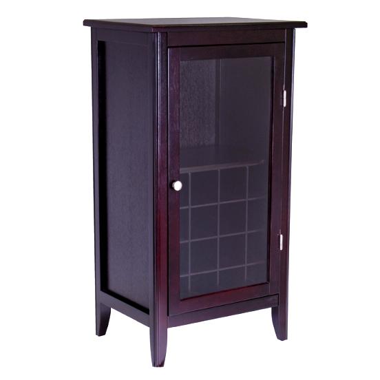 Mission Shaker Espresso Wine Rack Bar Cabinet