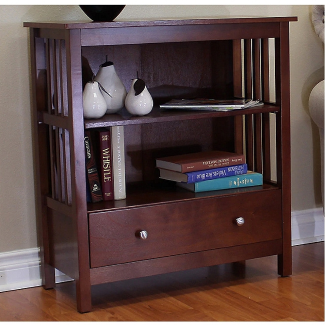 Mission 33 Inch Cherry Bookcase With 1 Drawer