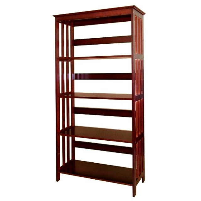 Cherry Mission Craftsman 5 Tier Bookcase