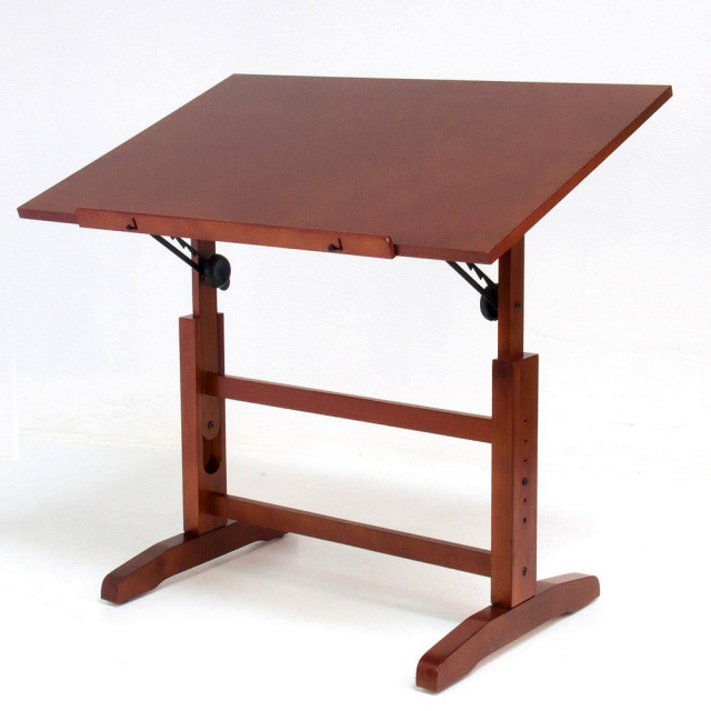 Craftsman Walnut Drafting Table & Stool