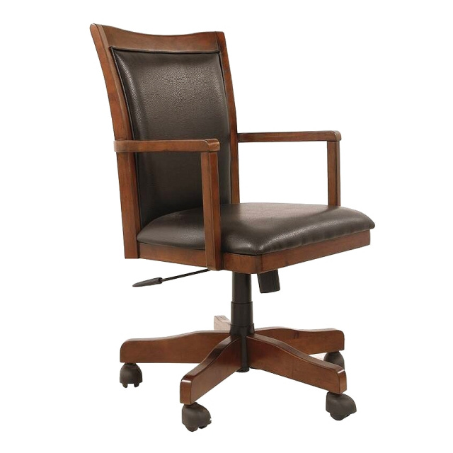 Mission Craftsman Oak Leather Executive Office Chair