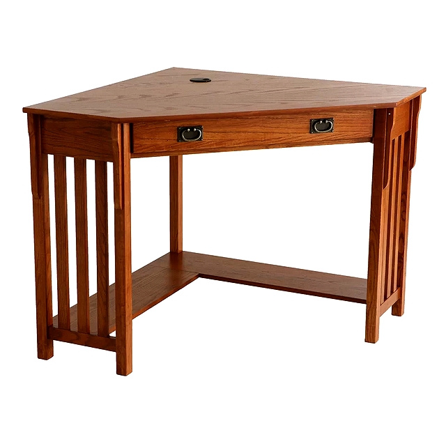 Oak Mission Craftsman Corner Desk