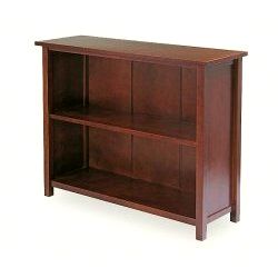 Walnut Shaker Mission 2 Shelf Low Bookcase