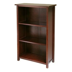 Walnut Shaker Mission 3 Shelf Bookcase