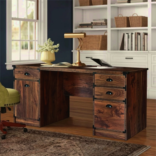 Walnut Style Craftsman Executive Desk