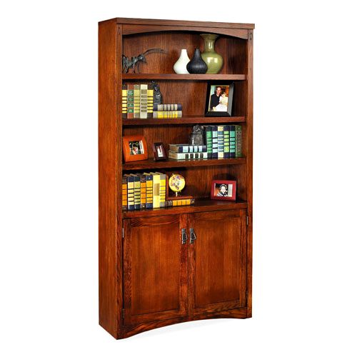 Oak Mission Craftsman Bookcase w/Doors