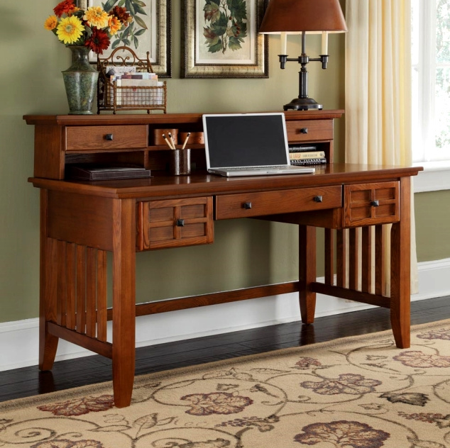 Mission Craftsman Executive Oak Computer Desk w/Hutch