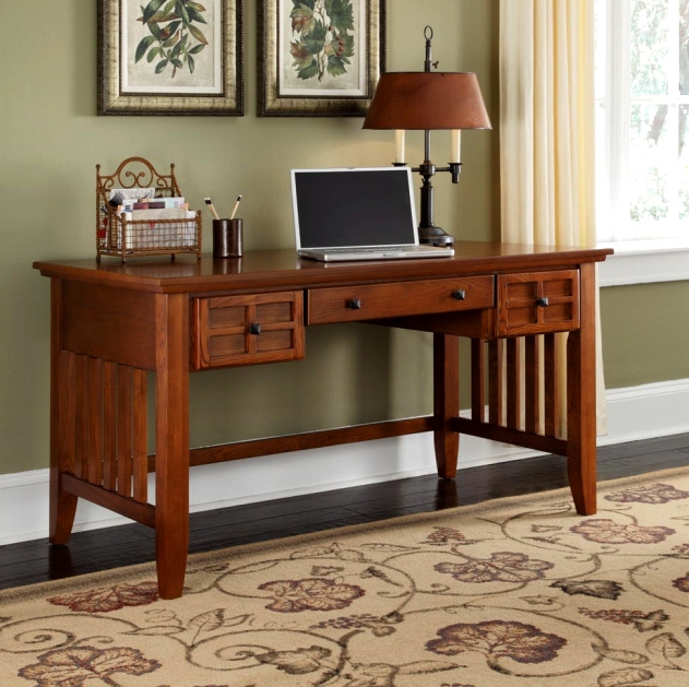 Mission Craftsman Executive Oak Computer Desk