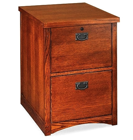 Oak Mission Craftsman Locking File Cabinet