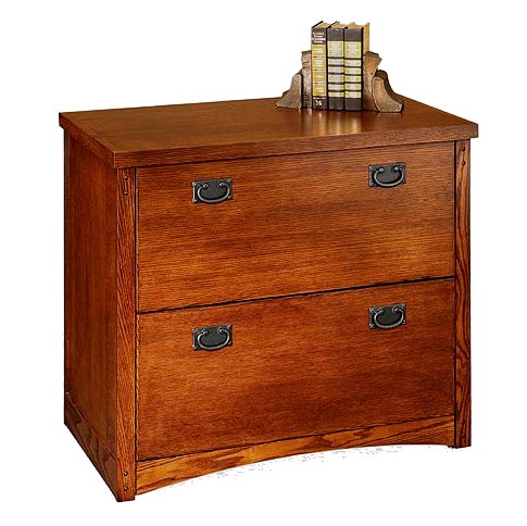 Oak Mission Craftsman Locking Lateral File Cabinet