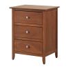 Mission Shaker Oak 3 Drawer Wood Nightstand