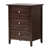 Mission Shaker Walnut 3 Drawer Wood Nightstand