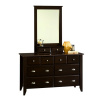 Espresso Shaker 6 Drawer Dresser w/Mirror