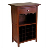 Mission Shaker Walnut Wine Rack Cabinet