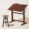 Craftsman Walnut Drafting Table & Stool