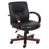 Deluxe Leather & Mahogany Wood Office Chair