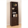 Mission Shaker Shelf Espresso Bookcase With Doors