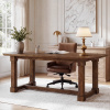 Solid Wood 63" Rustic Craftsman Executive Desk
